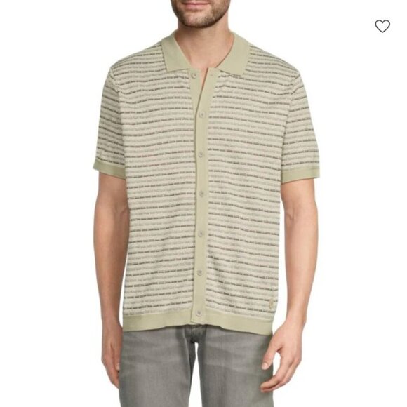 NWT BUFFALO DAVID BITTON SZ M Wrenley Textured Button Down Short Sleeve Shirt - Picture 1 of 9